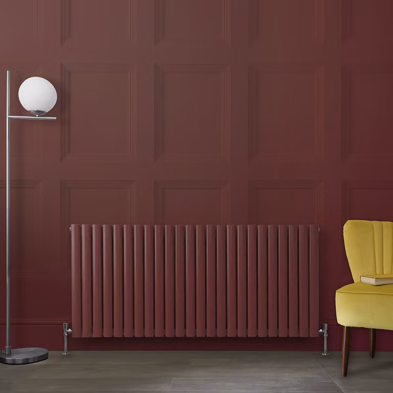 Radiatore di Design Orizzontale  Rosso (Booth Rosso) -  635mm x 1416mm - Pannello Singolo  - Revive