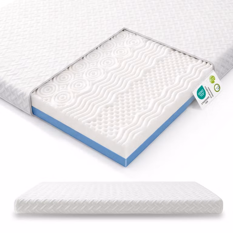 Topper per materasso in gel, alto 8 cm, con nucleo a doppia densità H2/H3