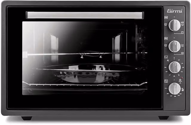 Forno elettrico ventilato Girmi FE58 Grancotto con girarrosto, termostato fino a 300°C e timer, colore grigio, capacità 58 l, potenza 1800 W – 1