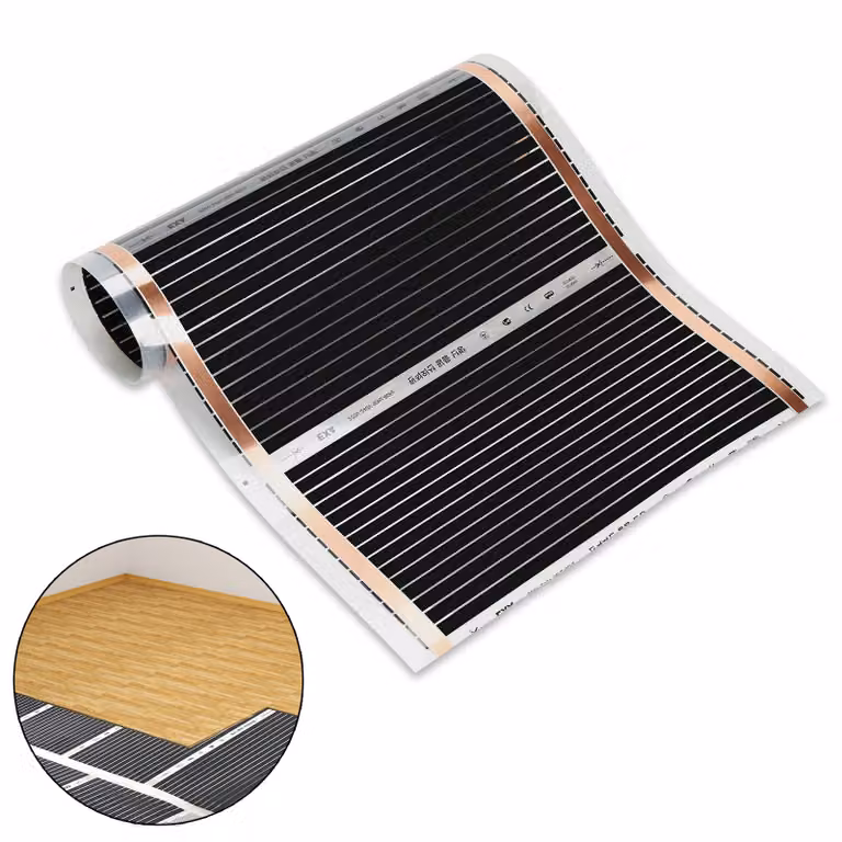 Jopassy foglio di riscaldamento a pavimento riscaldamento elettrico a infrarossi, 220W/m2, adatto per 6m2, set di fogli di riscaldamento, 2x0,5m per pezzo