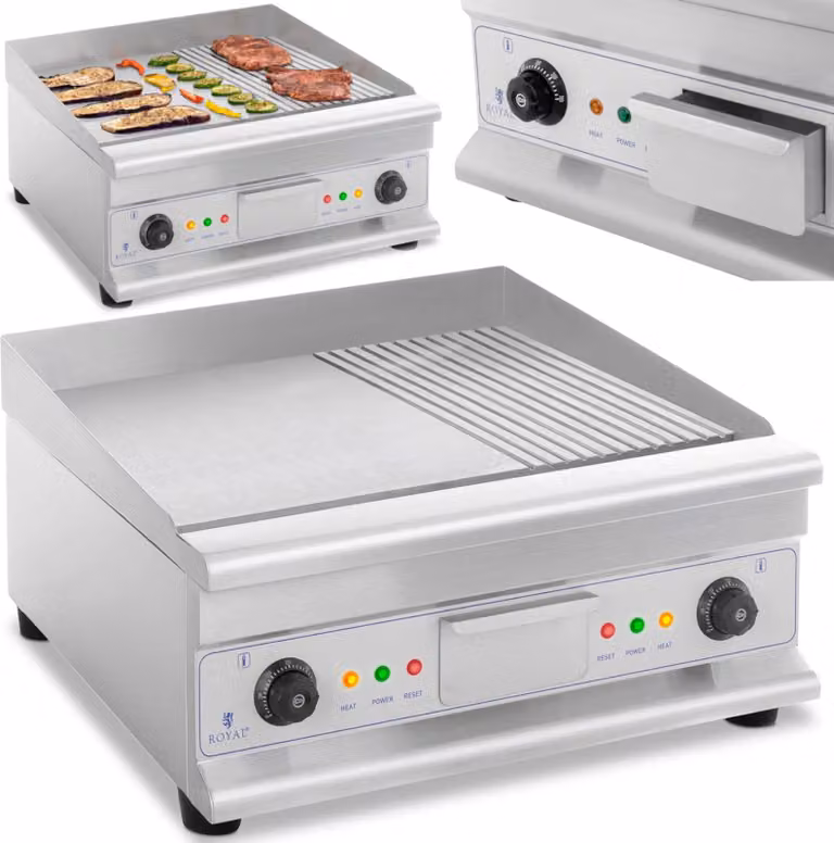 Expondo Royal Catering Piastra elettrica - doppia - 60 cm - liscia e rigata - 6.400 W