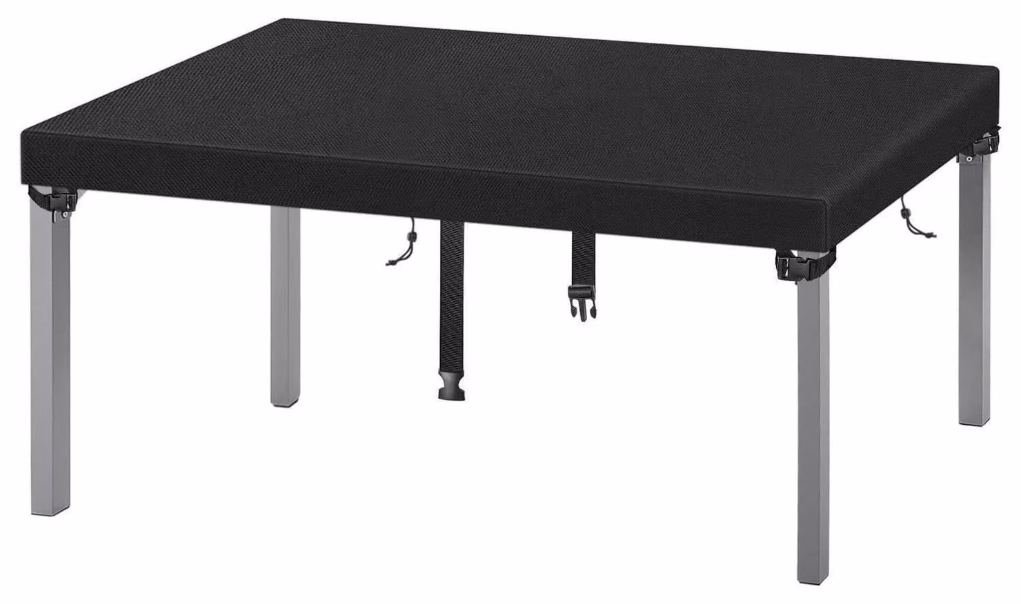 Copertura per tavolo da giardino, dimensioni 160x90x15 cm, colore nero, impermeabile, realizzata in tessuto Oxford 420D