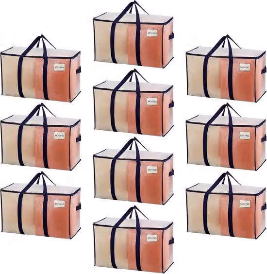 Sacco di stoccaggio 102 litri - Maniglie resistenti - 10 pezzi - Trasparente