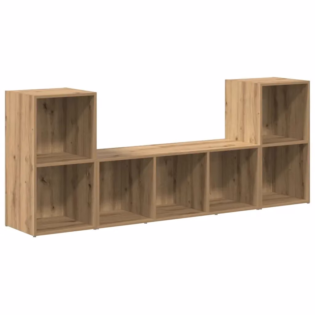 Set di 3 mobili TV moderni vidaXL in legno ingegnerizzato marrone opaco per soggiorno – 2
