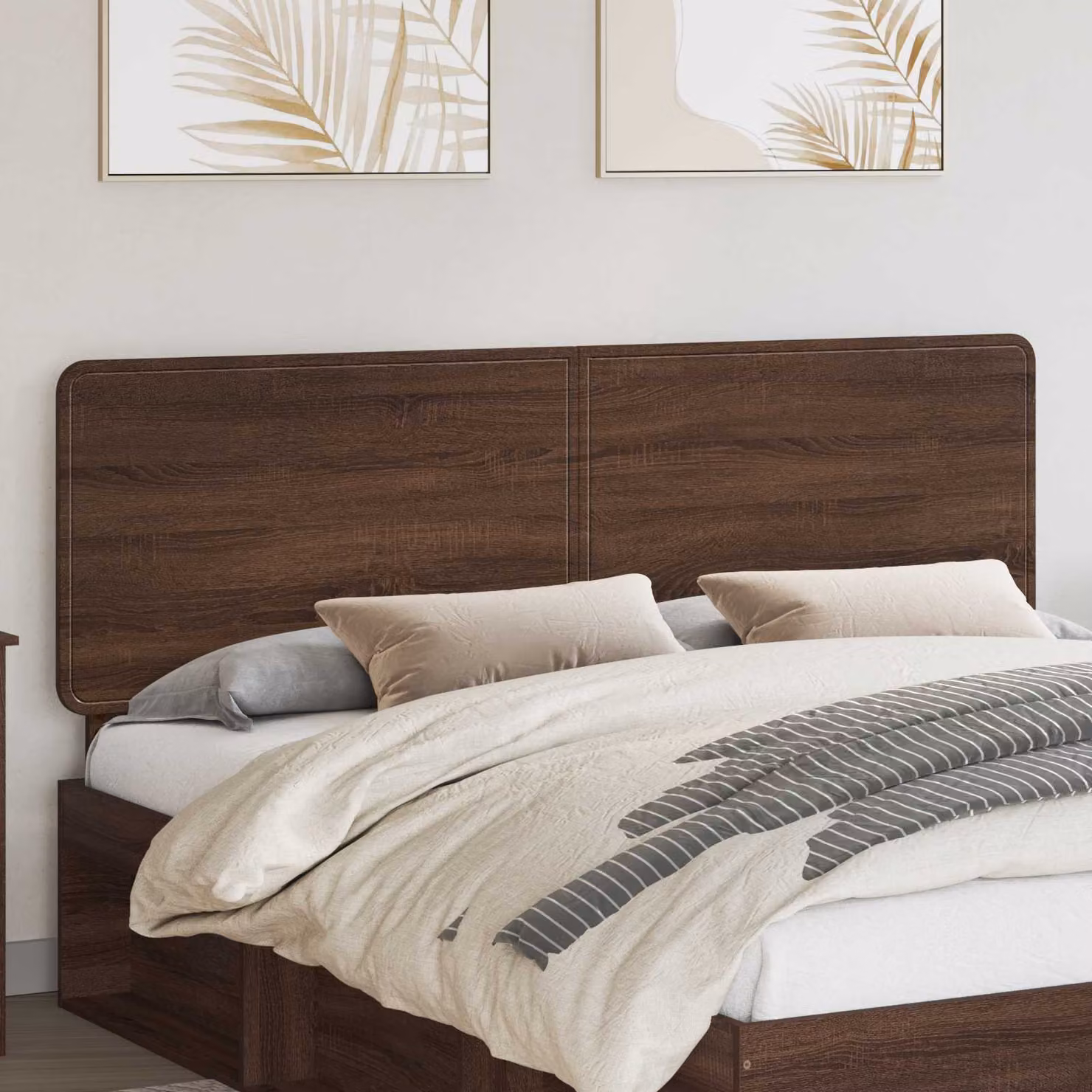 Testiera per letto moderna vidaXL in legno ingegnerizzato color rovere marrone