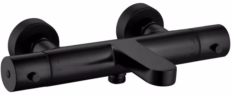CERANO - Miscelatore termostatico da parete per vasca - Tondo - nero opaco