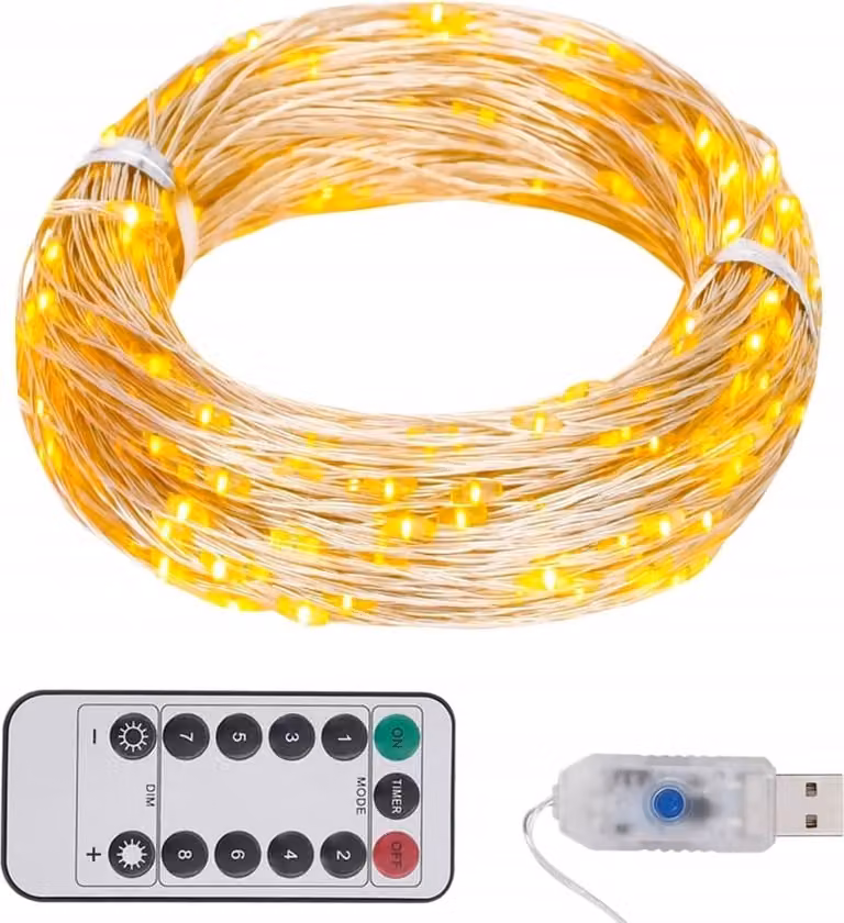 The Living Store Fiabe a LED con 150 LED bianco caldo 15 m