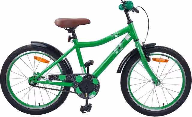 Bicicletta per bambini vidaXL da 20 pollici in metallo e gomma, colore verde – 1