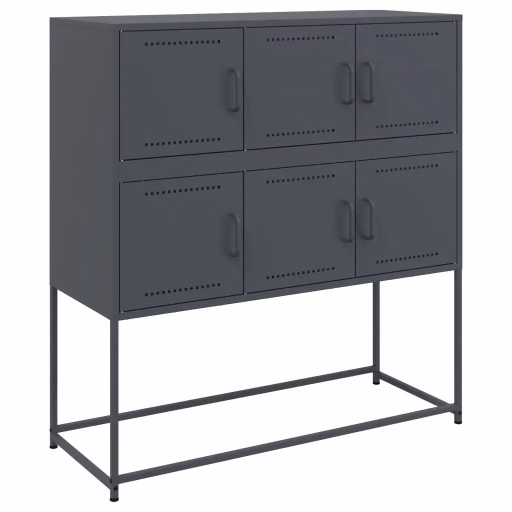 Credenza in metallo vidaXL colore antracite L: 100,5 cm, P: 39 cm, H: 107 cm – 2