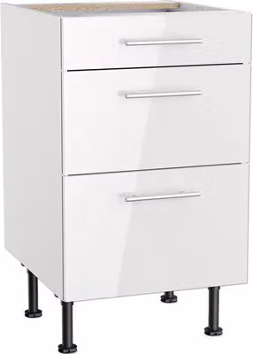 Cassettiera Optifit Rurik986 LxPxH 50 x 58,4 x 87 cm bianco lucido smontata KFRU U536-8E+