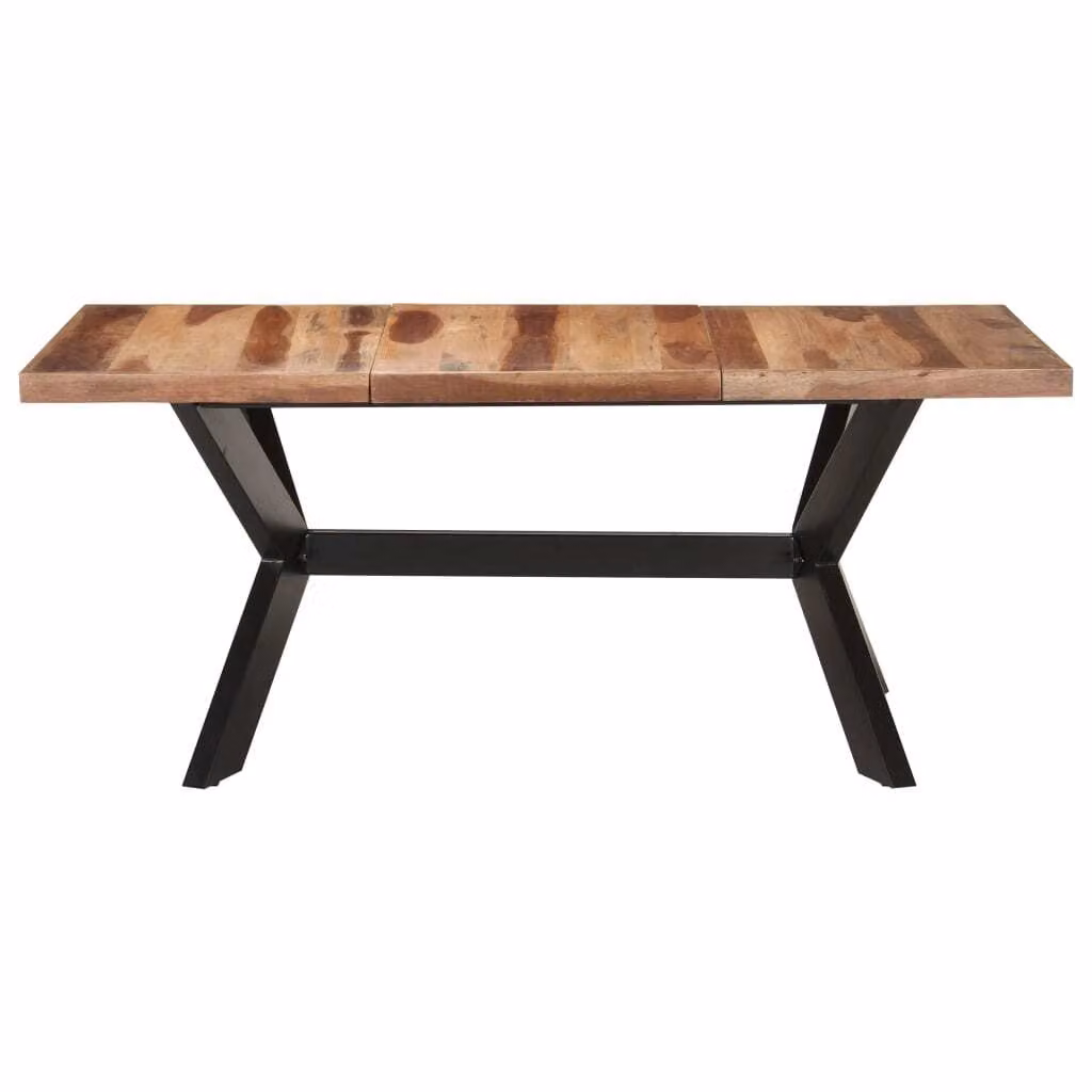 Tavolo da Pranzo 180x90x75 cm Legno Massello con Finitura Ambra