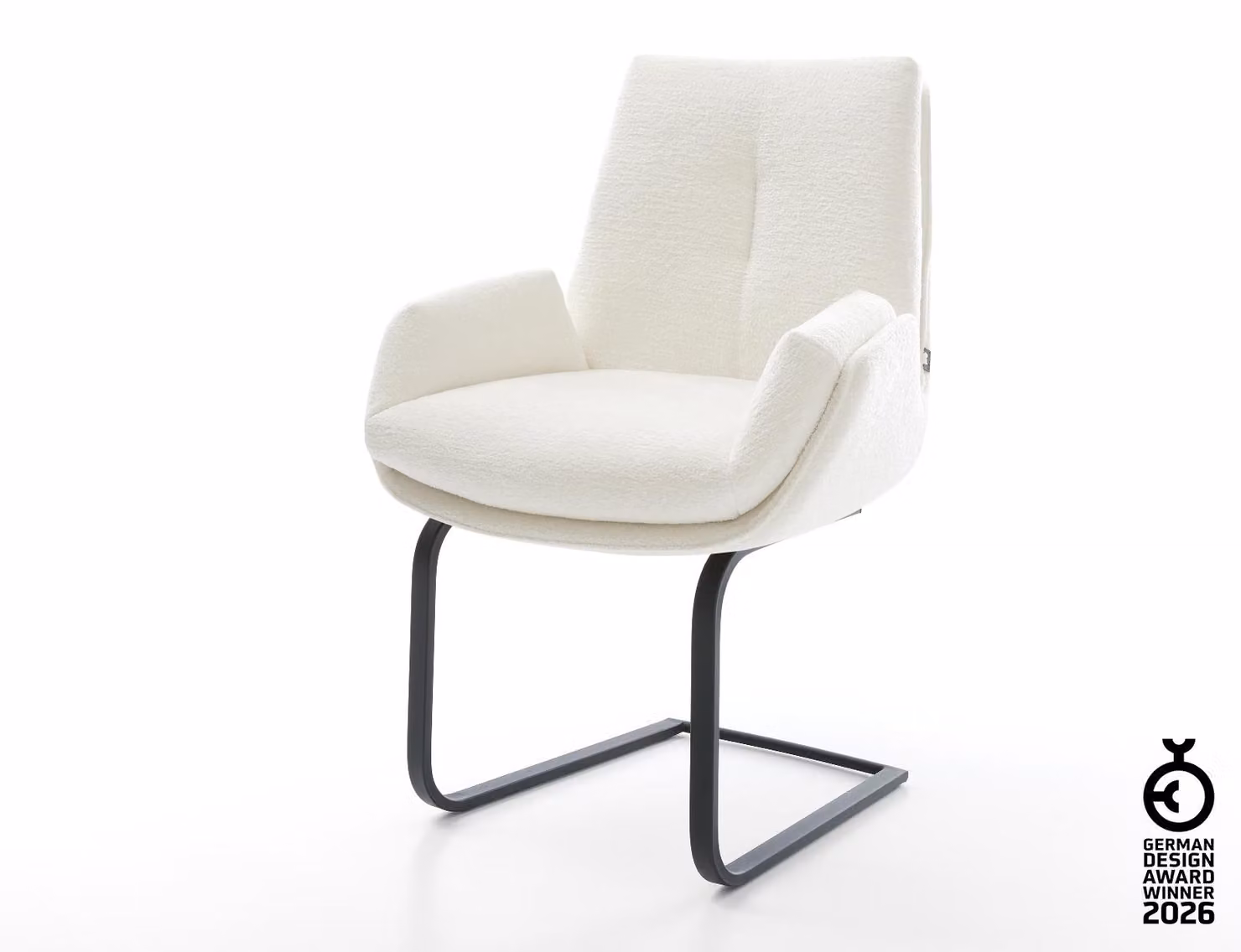 DELIFE Cantilever Clea-Flex Bouclé Soft Beige Cantilever piatto nero