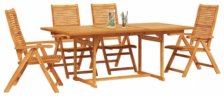 Set da Pranzo per Giardino 5 pcs Marrone