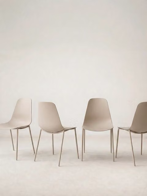 Set di 4 sedie Minno beige Kenay Home per sala da pranzo e cucina