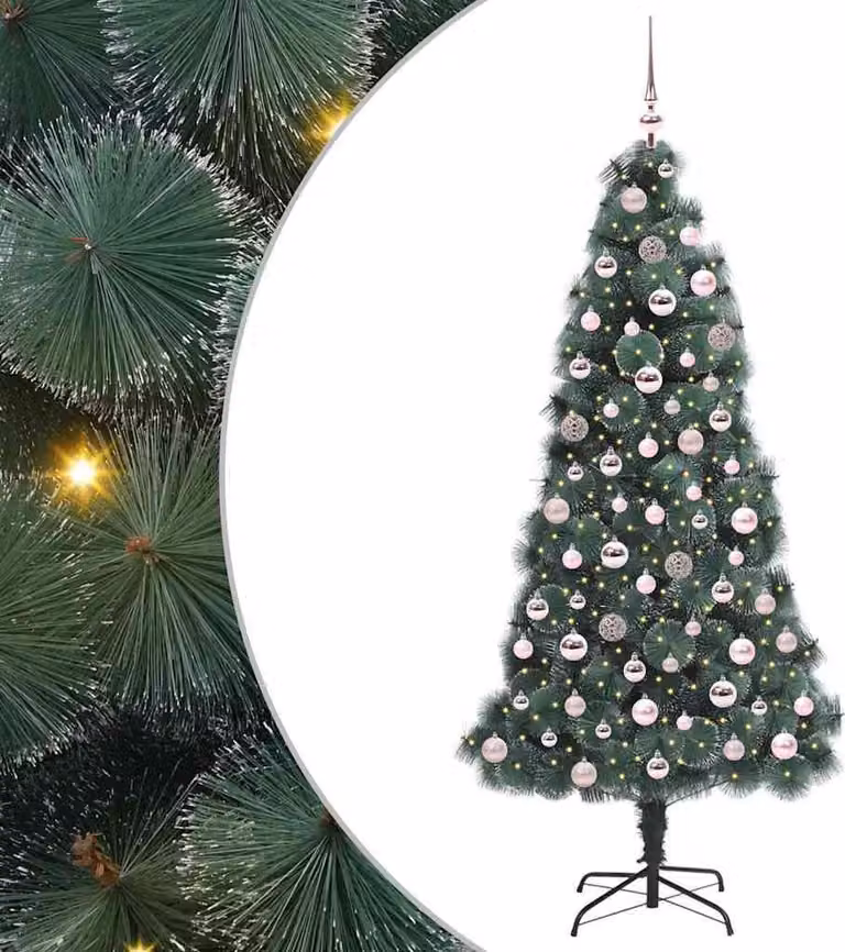 Albero di Natale artificiale pre-illuminato con set di palline