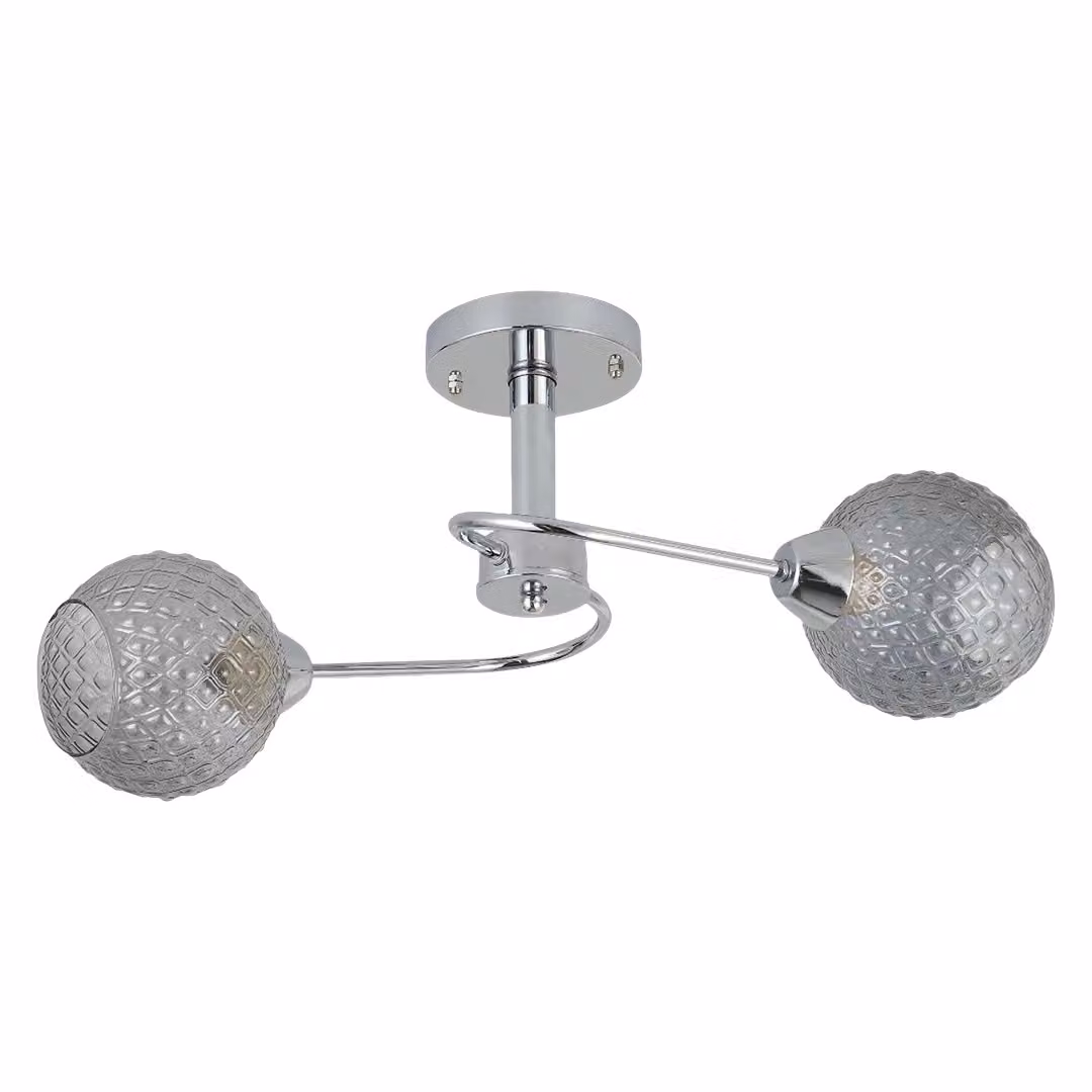 Oakland lampada da soffitto cromata due paralumi in vetro 2xGU10 60W Milagro