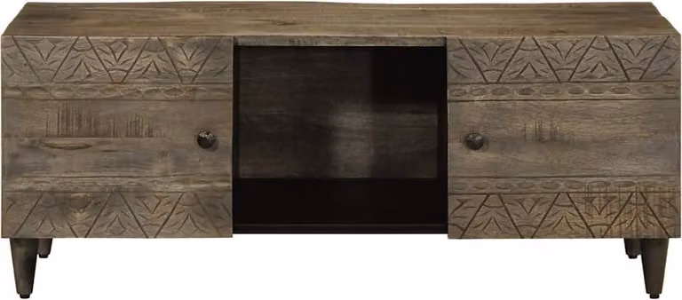 vidaXL Tavolino grigio chiaro 100x54x40 cm in legno massiccio di mango