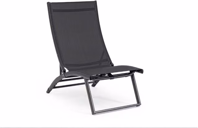 Bizzotto poltrona lounge reclinabile Taylor grigio in alluminio e textilene 53 x 166,5 x 90 cm