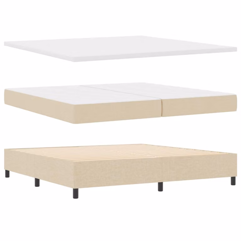 Letto a molle con materasso e illuminazione LED vidaXL, colore beige, L/P/H: 200 x 200 x 203 cm