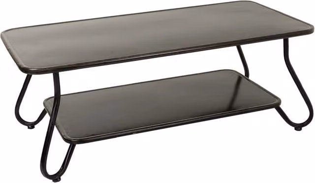 Tavolino in metallo nero 120x60x46,5h