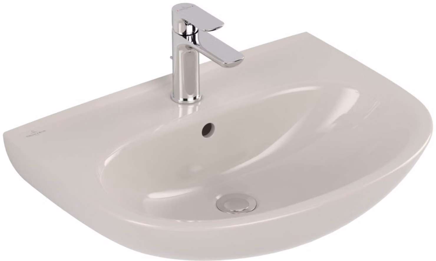 V&B Lavabo O.Novo 60x46cm, ovale, c rubinetto, c troppopieno, perg. C+