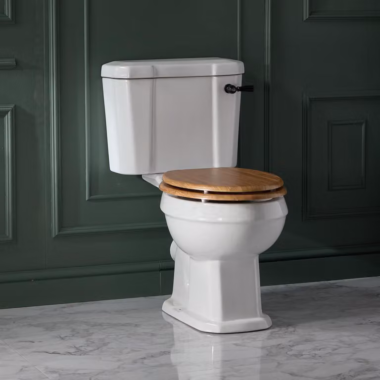 Wc Monoblocco Tradizionale Con Cassetta E Sedile Rovere – Nero – Richmond