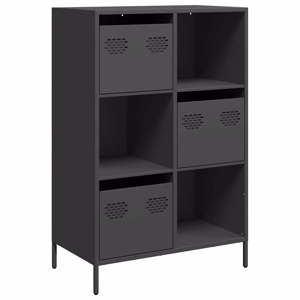 Credenza Nera 68x39x103,5 cm in Acciaio