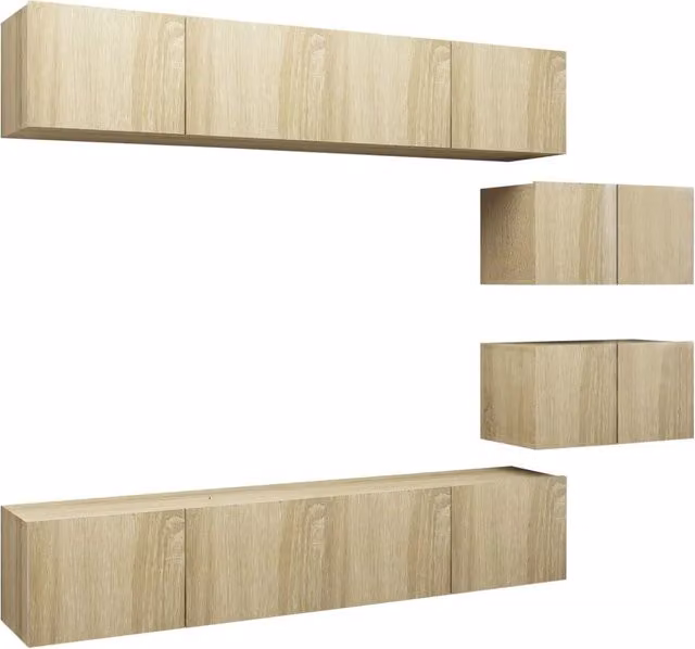 Set di Mobili Porta TV 6 pz | Armadietto TV | Mobile Porta TV Rovere Sonoma in Legno Multistrato