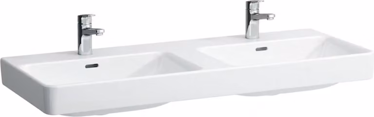 LAUFEN PRO S lavabo double, 1 trou de robinetterie, avec trop-plein, 1200x460mm, H8149660001041, H8149660001041
