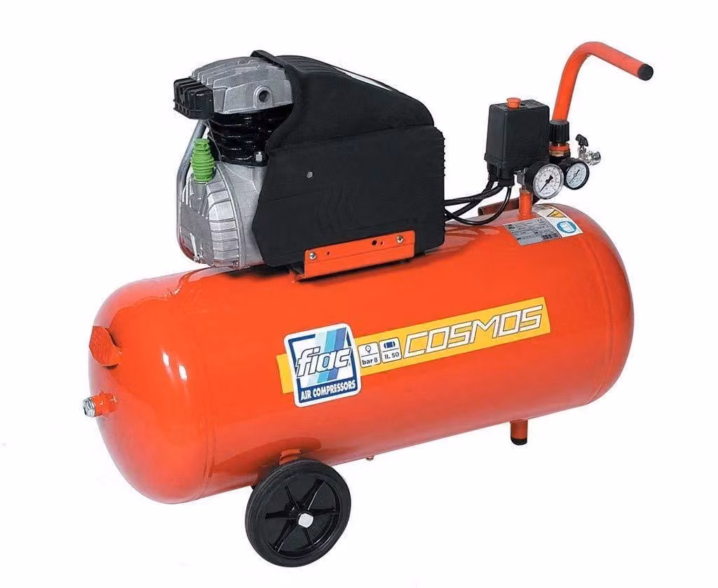 Compressore d'aria elettrico coassiale Fiac Cosmos 255 rosso da 50 lt con pressione 8 bar e potenza 1,5 Kw – 2