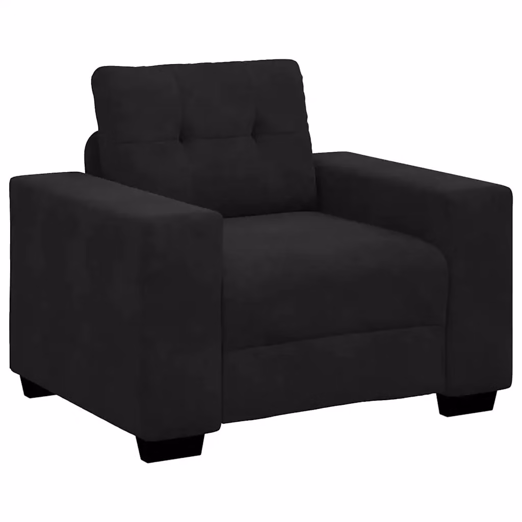 Poltrona Relax Design Mania in Velluto Nero con Braccioli per Soggiorno e Camera da Letto – 2