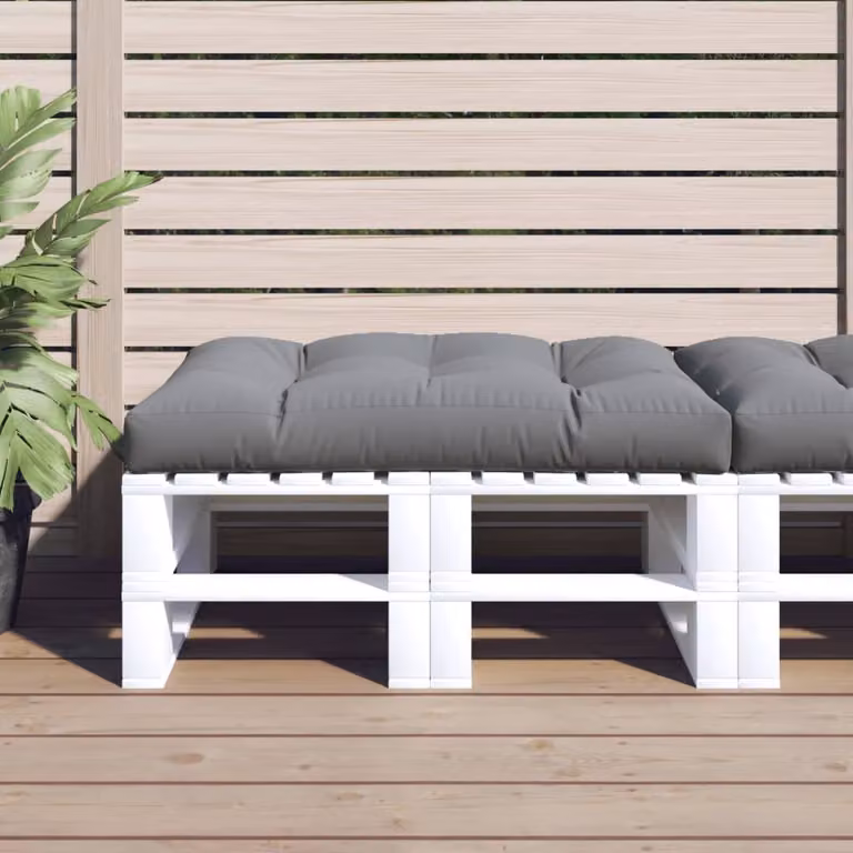 Cuscino per Pallet vidaXL Grigio in Poliestere, L 120 x P 80 x H 12 cm