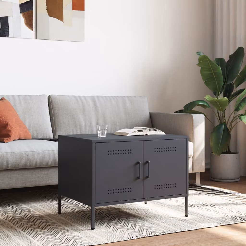 Maison Exclusive - Tavolino da salotto antracite 68x50x50,5 cm acciaio