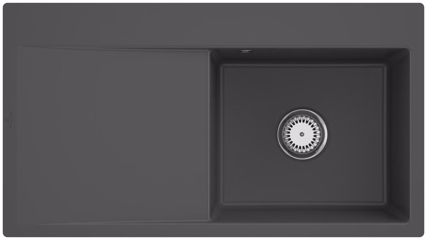 Lavello Villeroy&Boch con scolapiatti a sinistra, Subway Style 50 piatto Grafite Nero/Grigio 88x49cm, funzionamento manuale