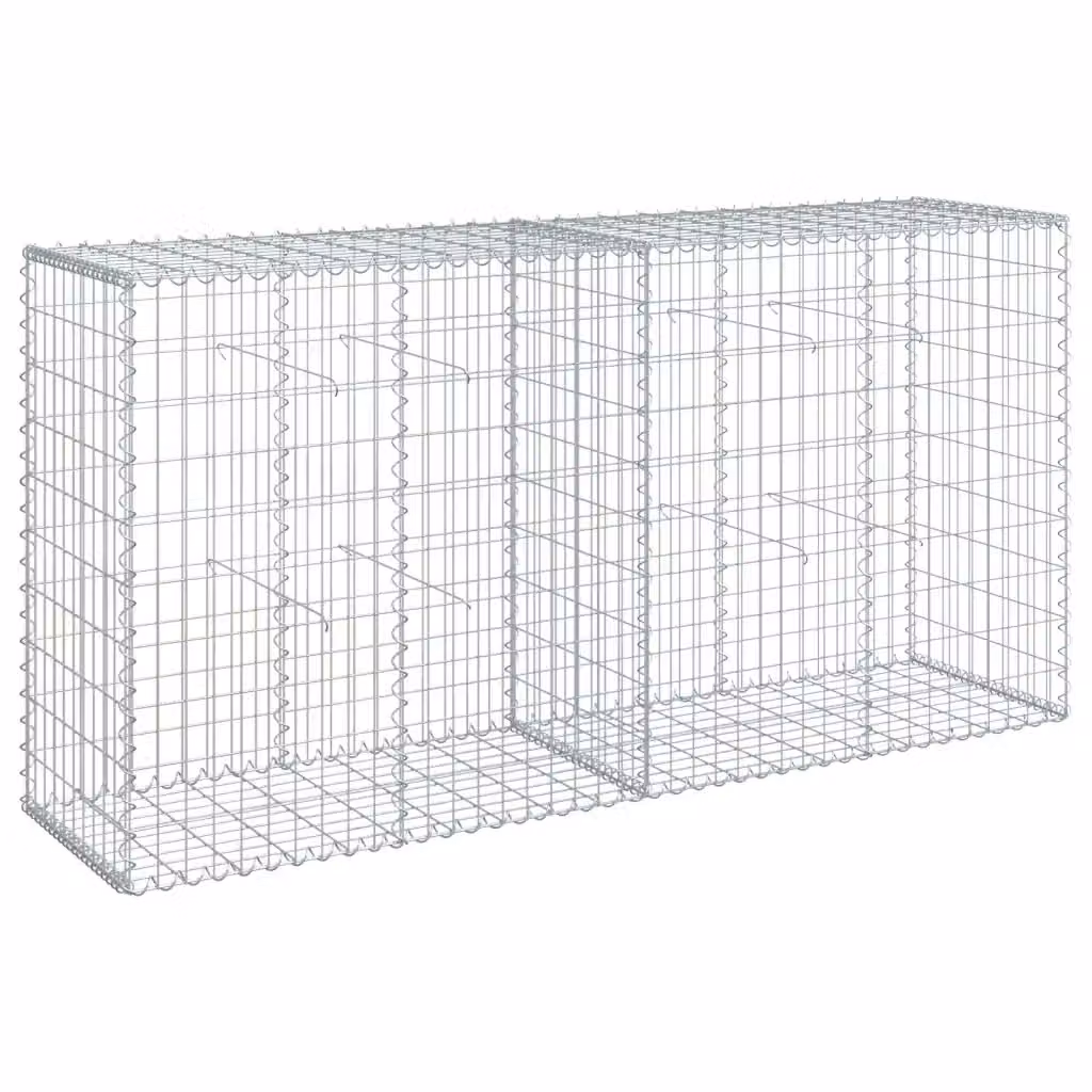 Cesto Gabbione Videx con Copertura in Acciaio Zincato Argento L/P/H: 200 x 50 x 100 cm – 2