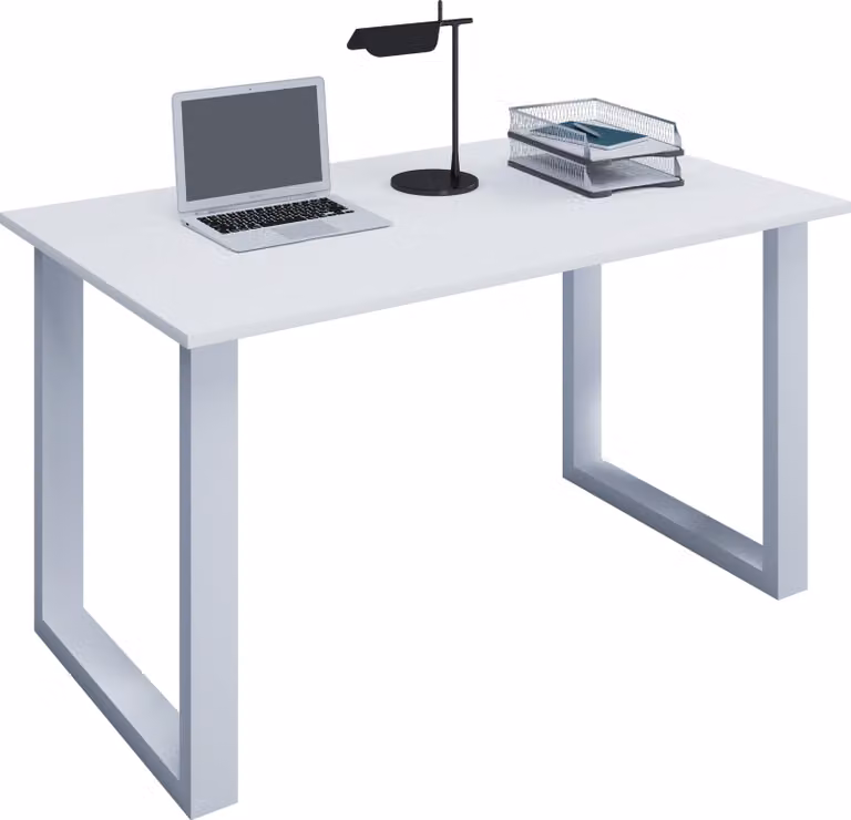Scrivania in legno | H. 76 x W. 110 x T. 80 cm | Tavolo per computer semplice | piedini in metallo di alta qualità | Tavolo da lavoro | Mobili da ufficio - Lona U