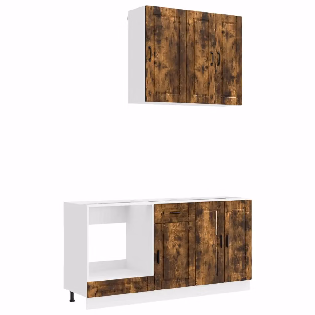 Unità base cucina moderna vidaXL in legno color rovere marrone con ante a battente e cassetti L/P/H: 86,1 x 46,0 x 81,5 cm – 2