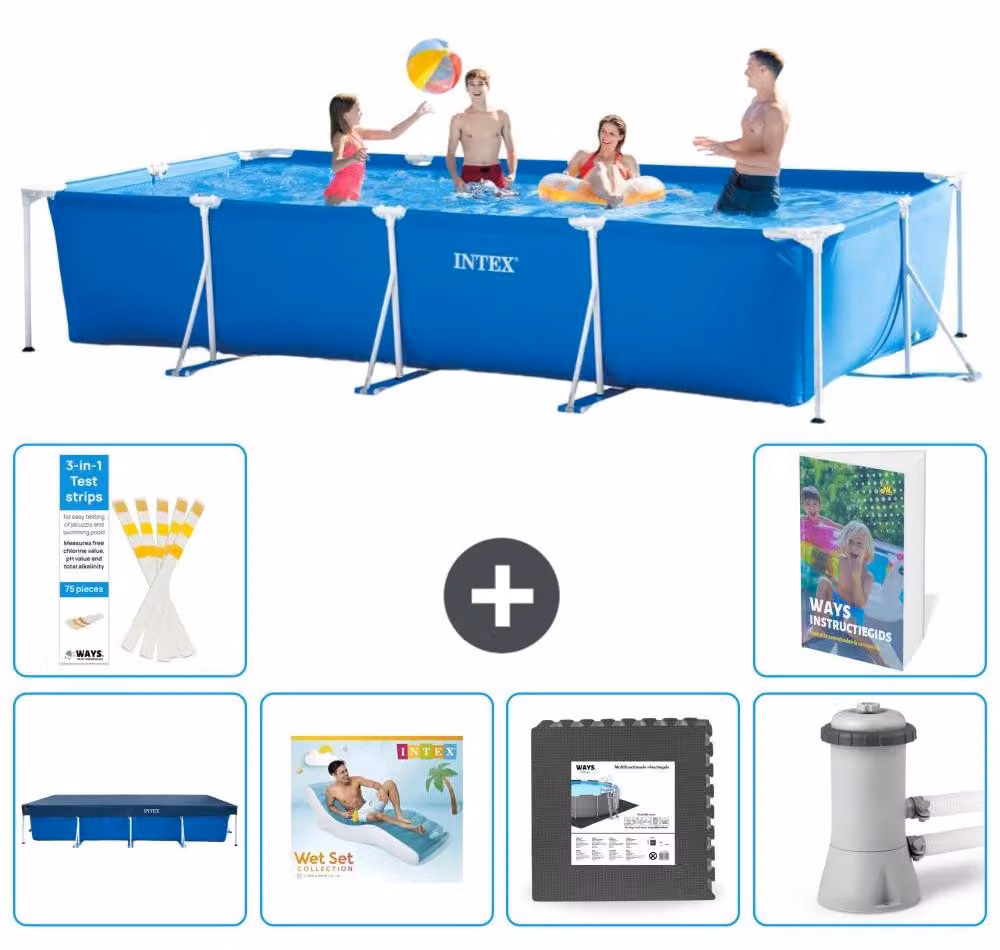 Piscina fuori terra rettangolare - 450x220x84 cm - Struttura in 5 parti, modello S49