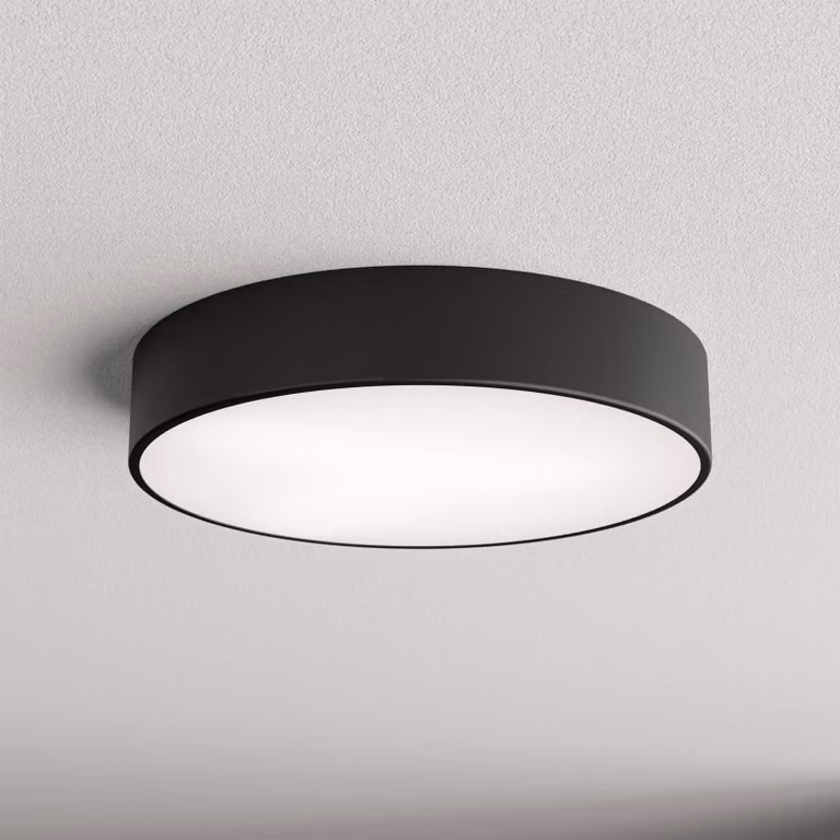 Plafoniera con sensore di movimento Cleo 400 TEMAR LIGHTING, Nero, Corridoio, Metallo, Moderno, Plafoniera