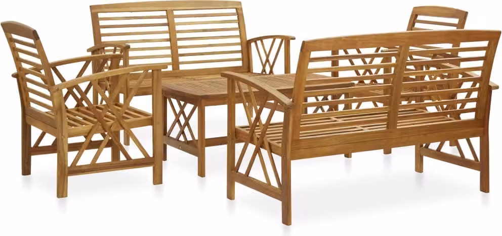 Maison Exclusive - Set Divani da Giardino 5 pz in Legno Massello di Acacia