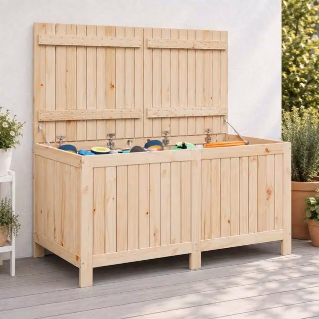 Scatola di Stoccaggio per Giardino 359 L Legno Massello di Pino 865390