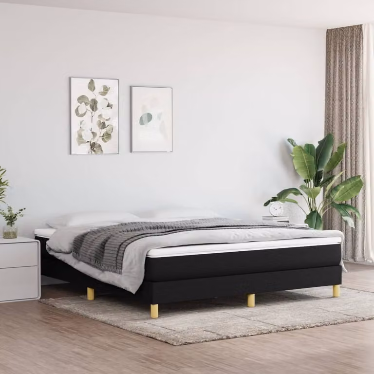 Maison Exclusive - Struttura Letto a Rete a Molle Nero 180x200 cm in Tessuto