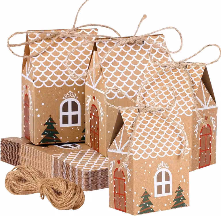 Scatole regalo di medie dimensioni per le feste natalizie - Scatole regalo per l'avvento - Caramelle - Dolcetti natalizi - Biscotti