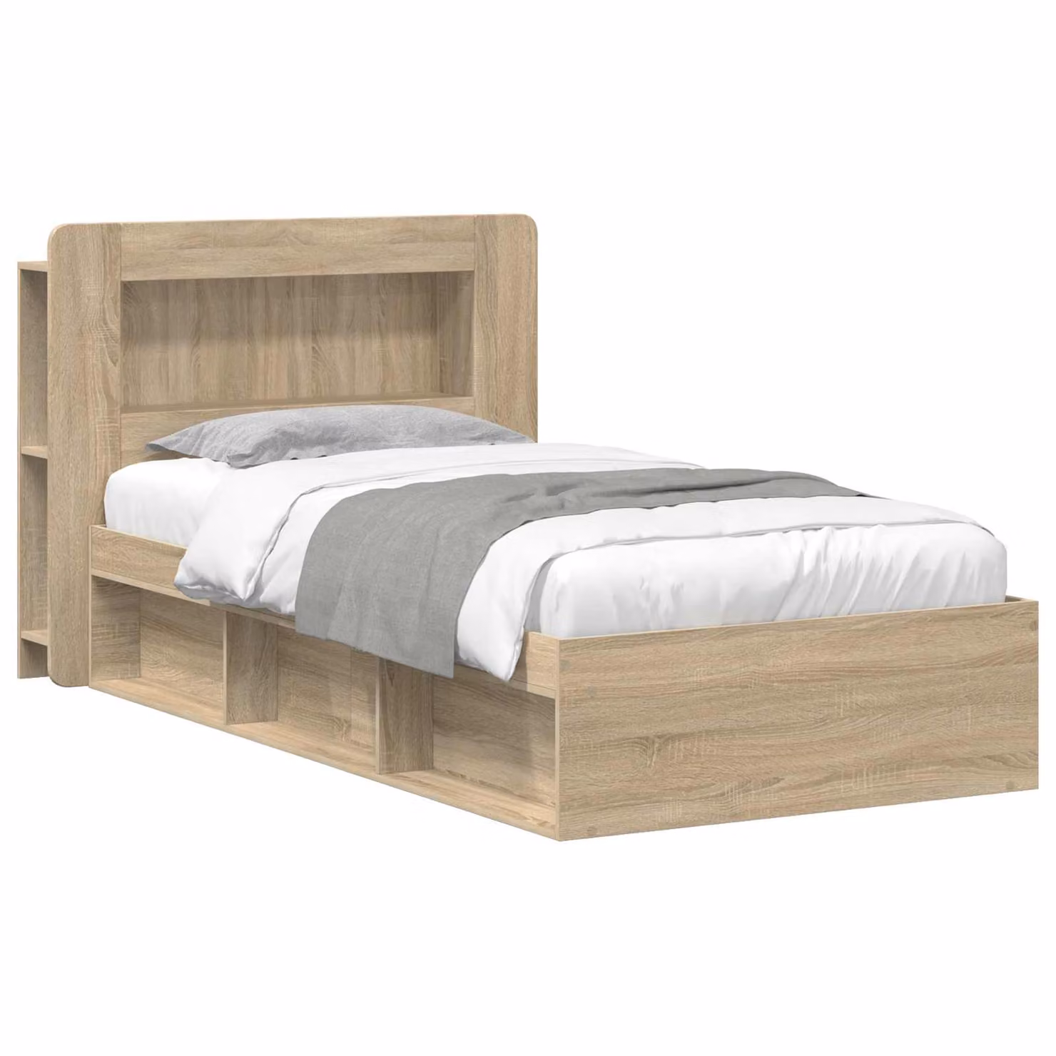vidaXL Telaio del letto con cassetti Rovere Sonoma Marrone L/P/H: 200 x 80 x 93,5 cm
