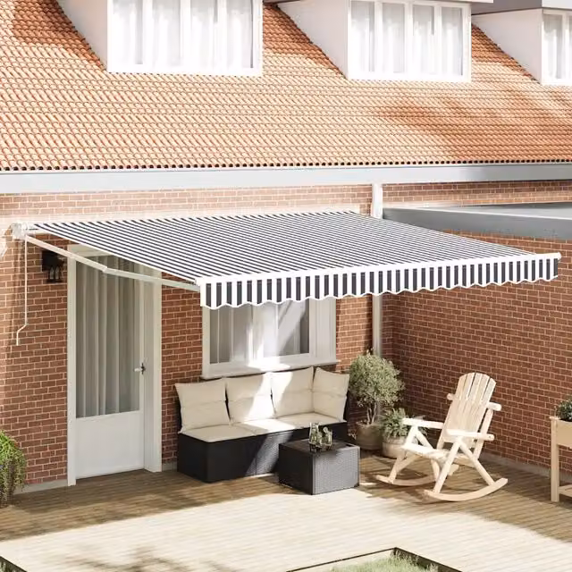 Tenda retrattile motorizzata Outsunny in alluminio e poliestere, colori antracite e bianco, L: 400 cm x P: 300 cm – 1