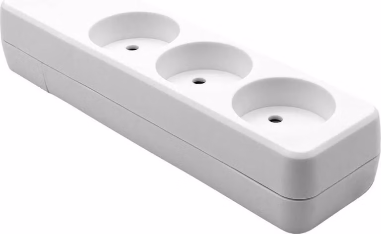 Proxtend Danish, striscia di prese a 3 vie, bianco