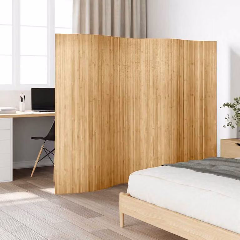 vidaXL Pannello Divisore per la Stanza in Bambù Naturale Beige, Larghezza: 250 cm, Altezza: 165 cm