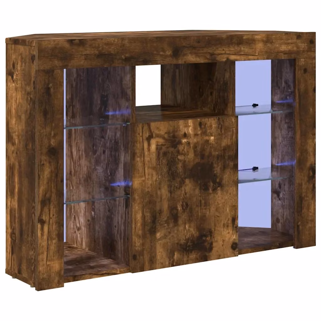 Mobile TV vidaXL con illuminazione LED integrata, design minimalista in legno color rovere, L 105 x P 40 x H 68 cm – 2