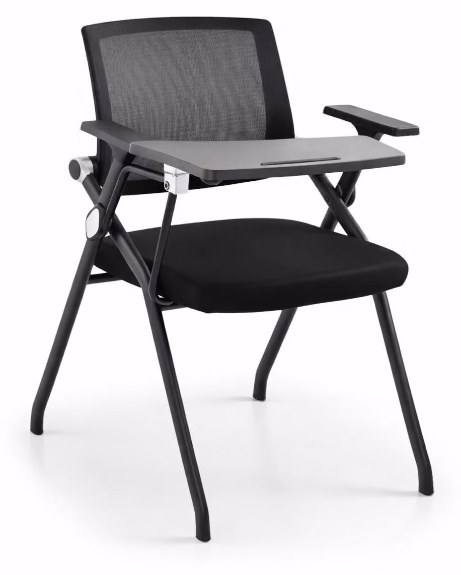Sedia ergonomica per seminari, con schienale in rete e supporto pieghevole per tablet