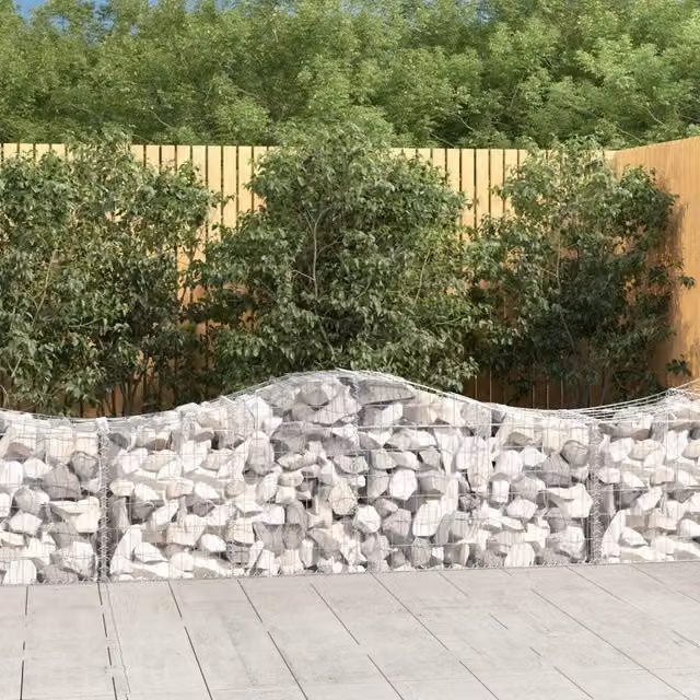 Cesti Gabbioni ad Arco 7 pz 200x50x60/80 cm Ferro Zincato 3145603